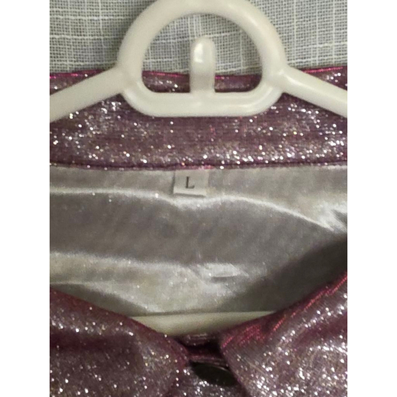 Women's Unbranded 3-Piece Set L Purple pink sparkly Jacket, Top & Shorts - Picture 5 of 12